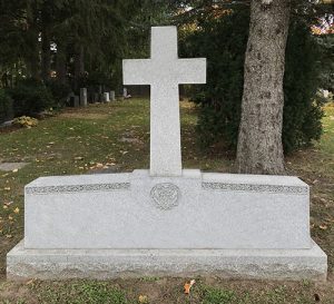 Light Grey Granite Cross Monument