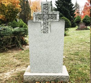 Light Grey Granite Cross Monument