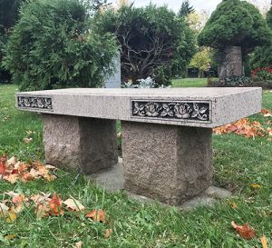 Pink Granite Bench Monument