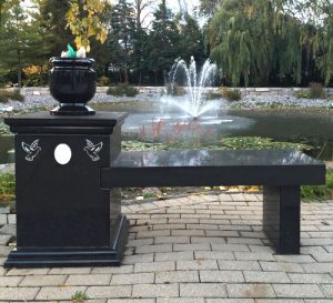 Black Granite Bench Monument