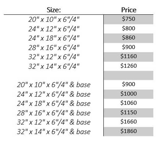 Bevel Granite Price List