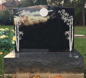 Black Granite Companion Headstone