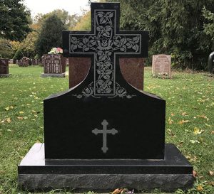 Black Granite Cross Monument