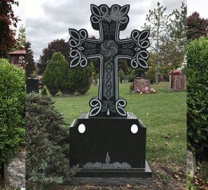 Black Granite Cross Monument