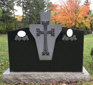 Black Granite Custom Cross Monument