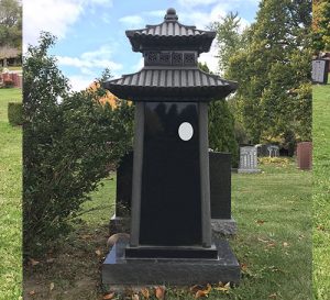 Black Granite Oriental Monument