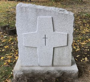 Light Grey Granite Cross Custom Monument