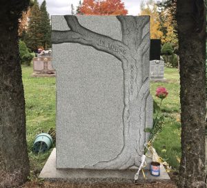 Light Grey Granite Tree Custom Monument