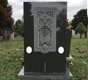 Black Granite Cross Custom Monument