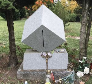 Light Grey Granite Cube Custom Monument