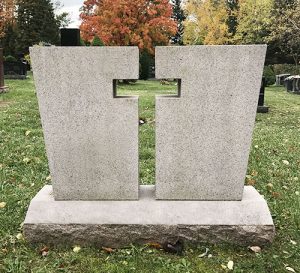 Light Grey Granite Cross Monument