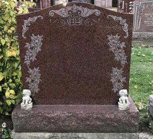 India Red Granite Single Headstone