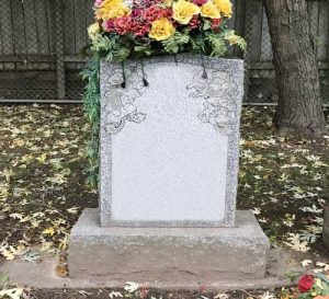 Light Grey Granite Single Headstone