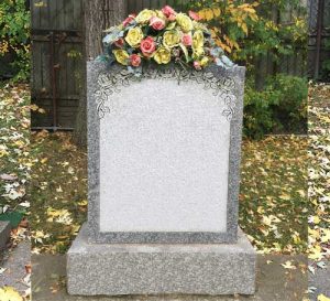 Light Grey Granite Single Headstone