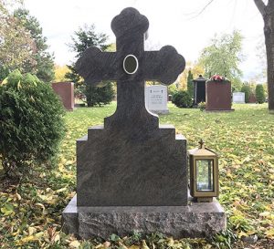 Himalayan Granite Cross Monument with Bronze Lantern