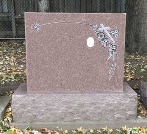 Pink Granite Single Headstone