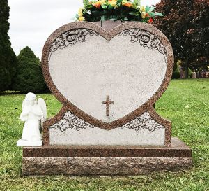 Mahogany Granite Heart Monument